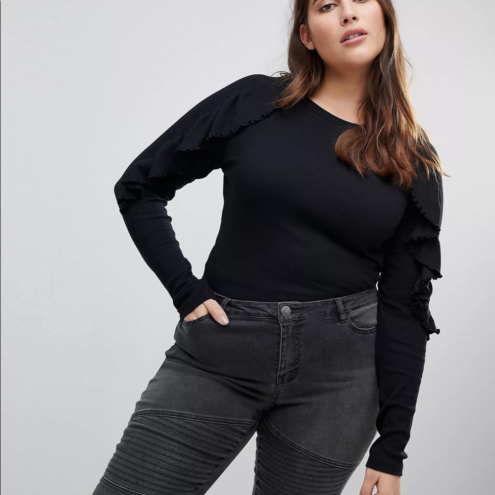 Junarose Knitted Sweater With Frill Sleeve